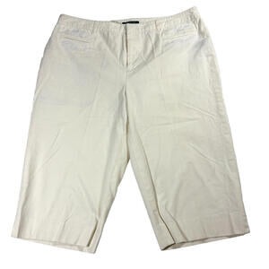 Lauren Ralph Lauren Shorts Womens 16W White Cotton Bermuda Dressy Classic Style